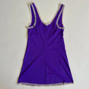 Vintage purple lace trim mini slip - S