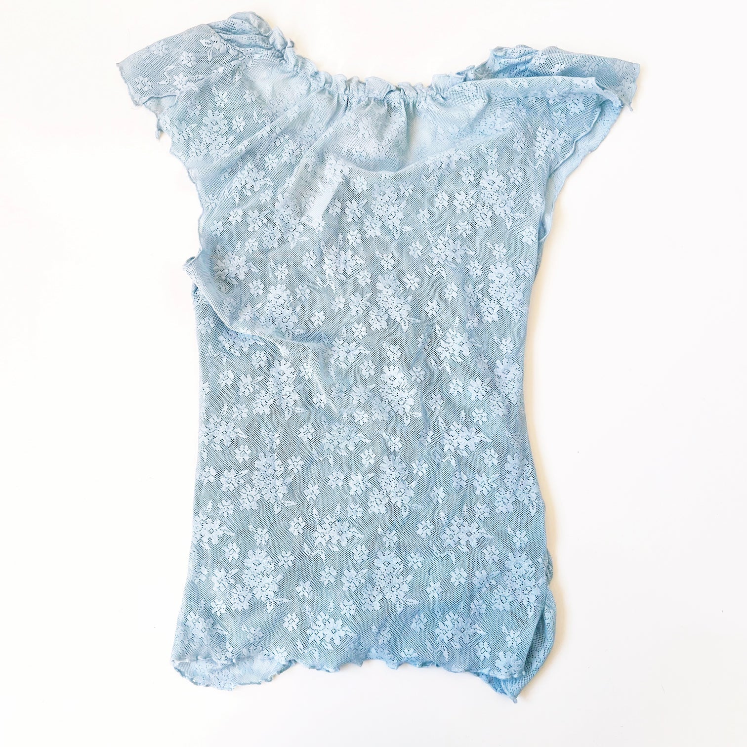Blue Ruched Bebe Top