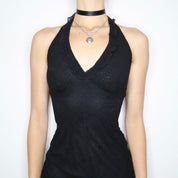 90s BETSEY JOHNSON Black Lace Dress (S)