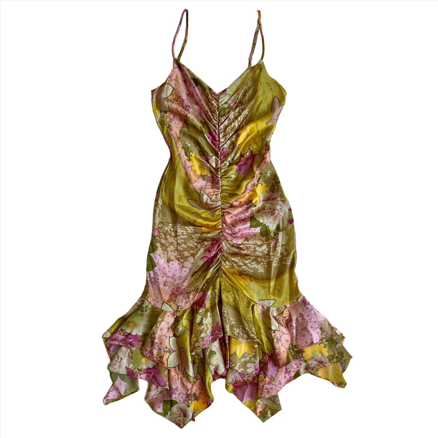 Vintage Betsey Johnson silk garden fairy dress (M)