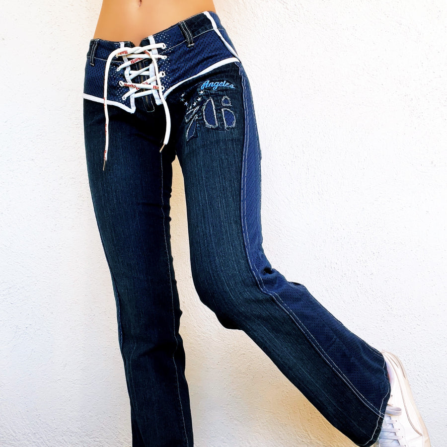 Sporty Lace Up Jeans