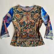 Vintage 90s graphic print mesh top - XL