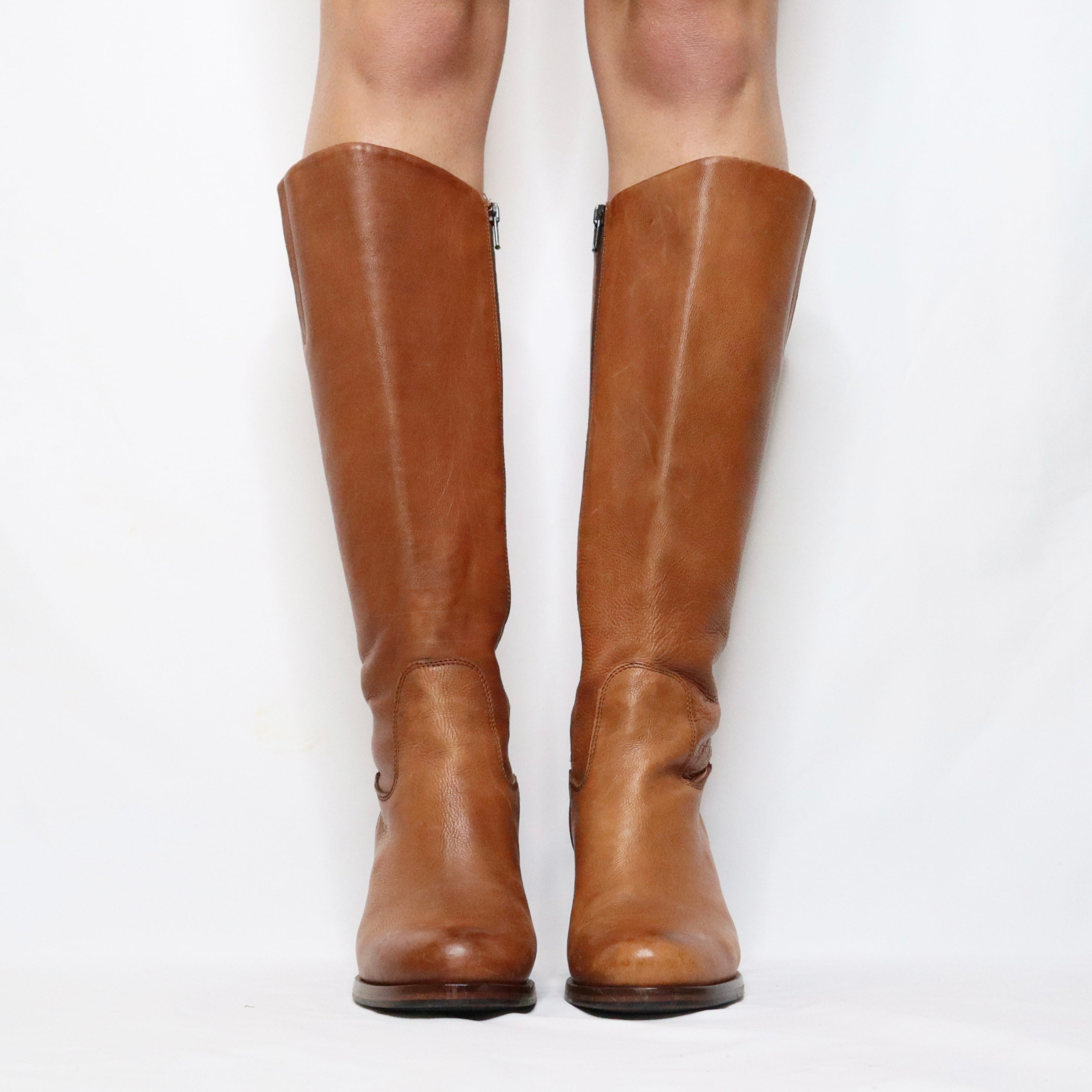 Italian Tall Brown Leather Boots (7 US/ 38 EU)