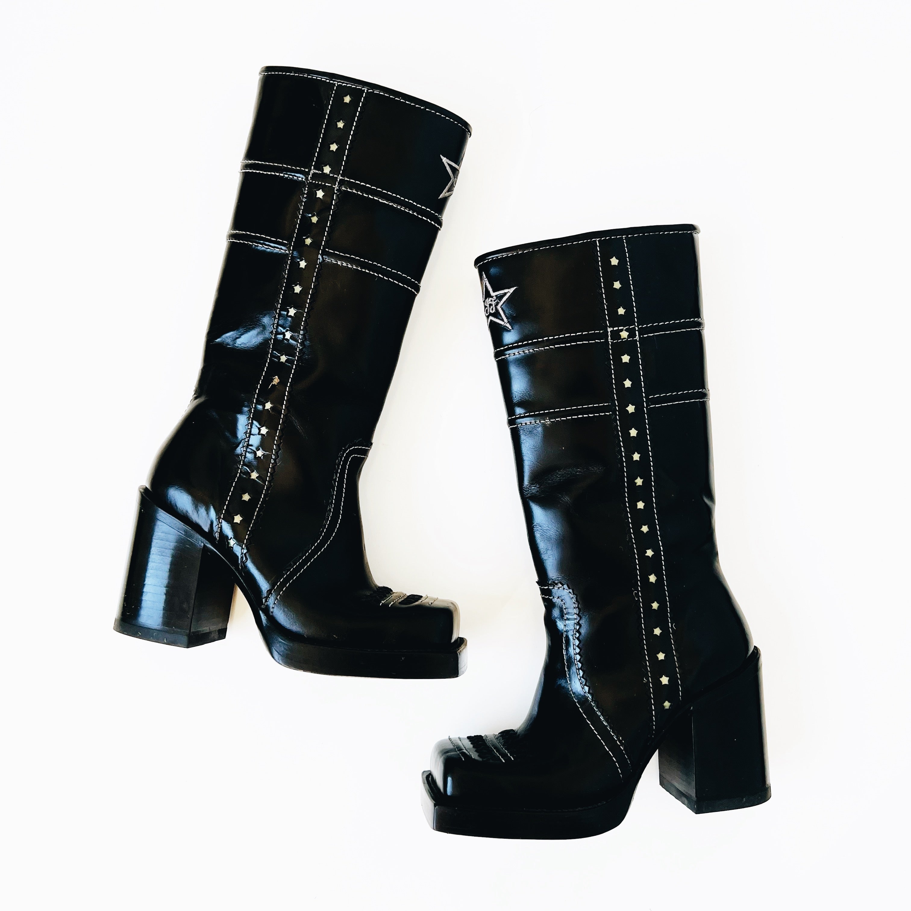John Fluevog Black Leather Boots
