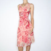 Y2K DIANE VON FURSTENBERG Beaded Silk Dress (S)
