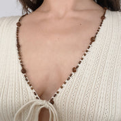dkny tie front knit - small