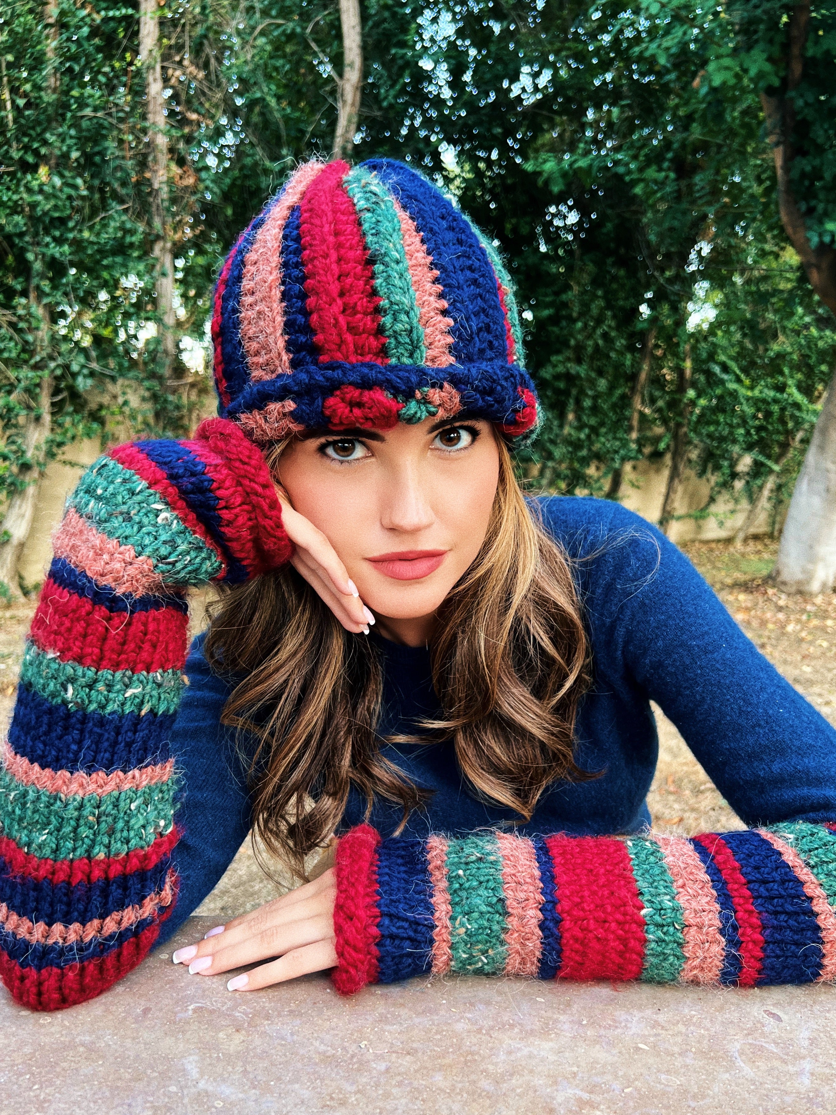 Handmade Beanie & Arm Warmer Set