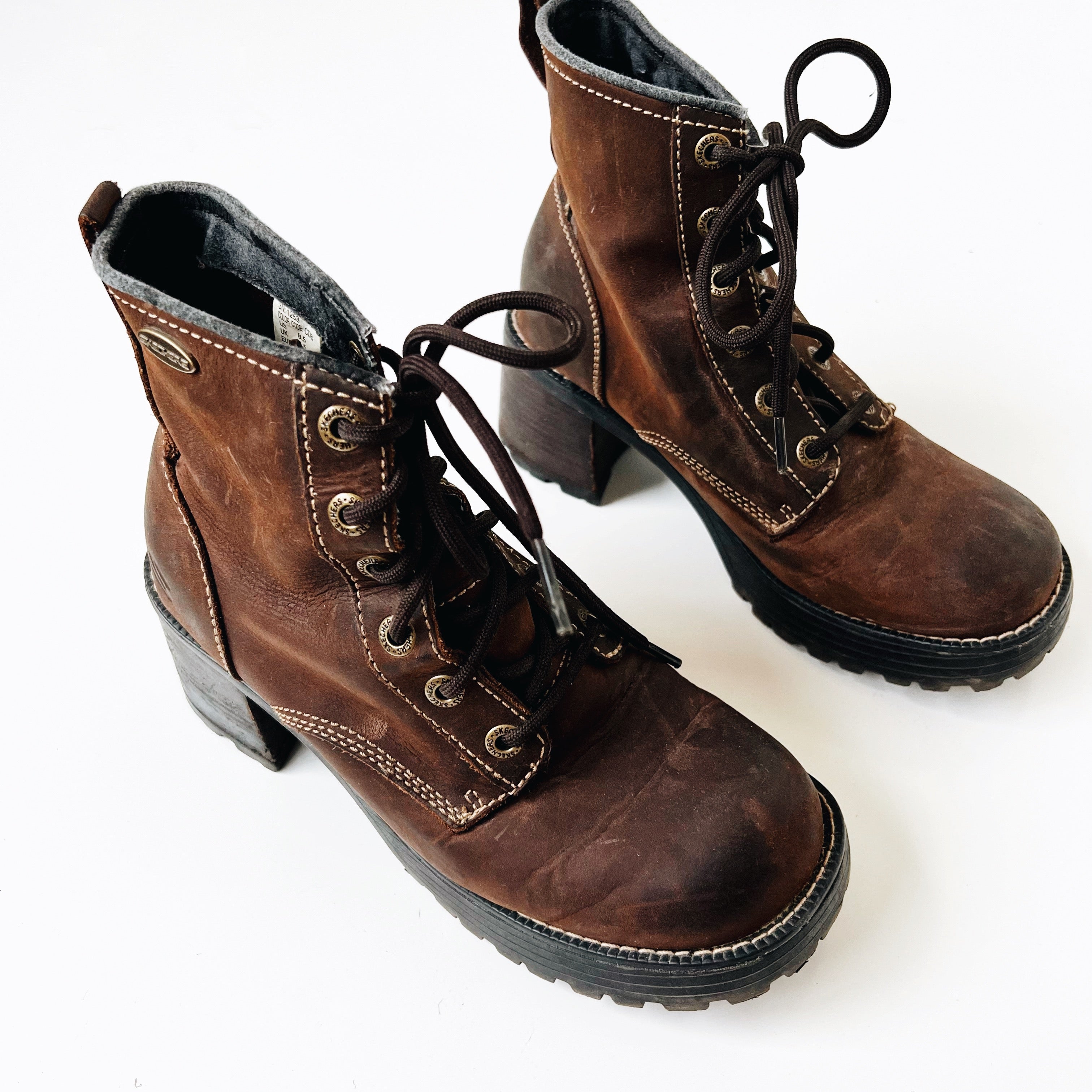 Brown Leather Skechers Boots