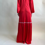 Vintage 80s red satin maxi nightgown (XL)