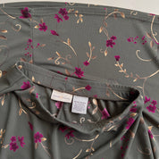 00s dark olive floral maxi skirt - M