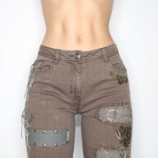 Brown Boho Patch Pants (S-M)