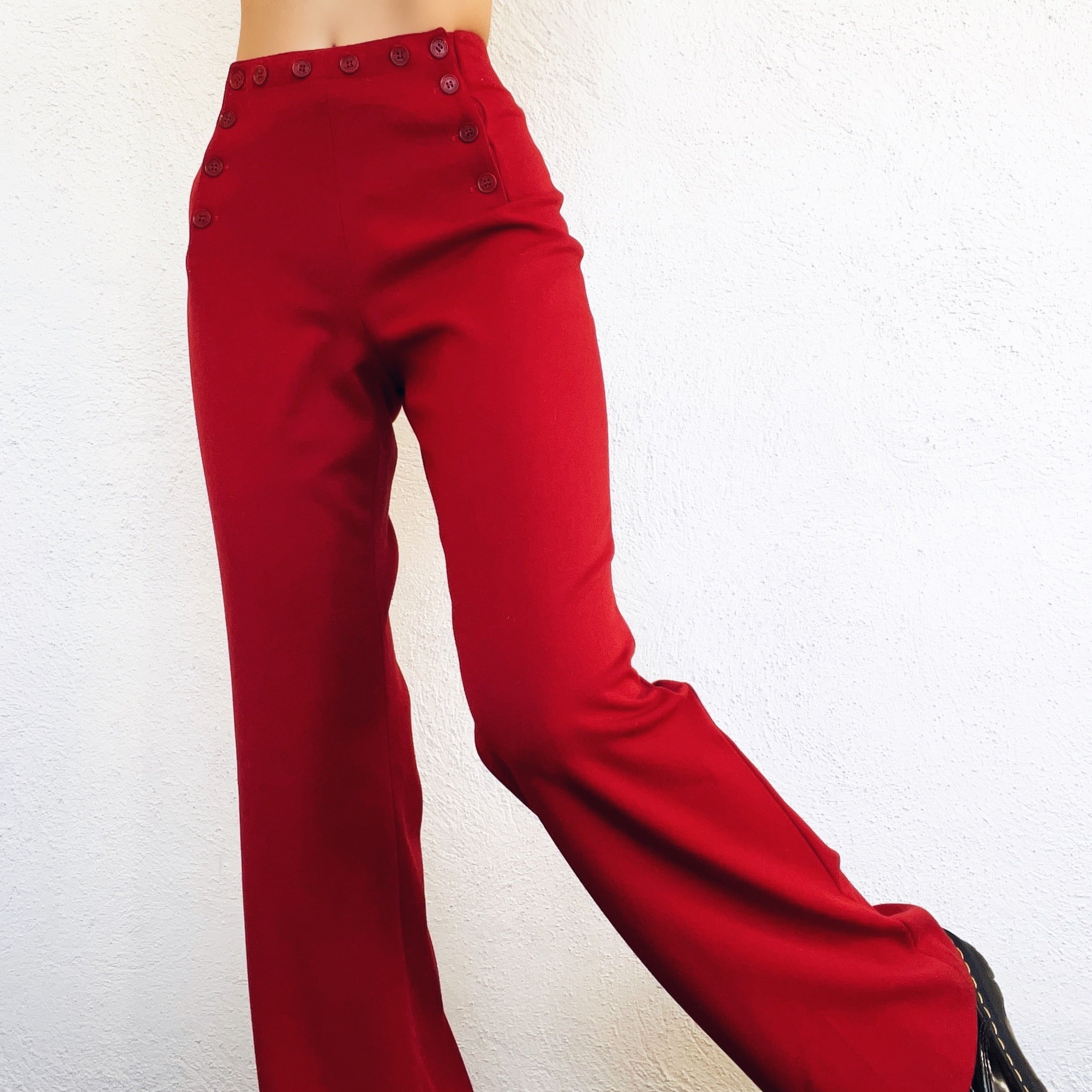 Cherry Red Wide Leg Pants (M)