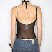 90s Black Beaded Silk Camisole (S)