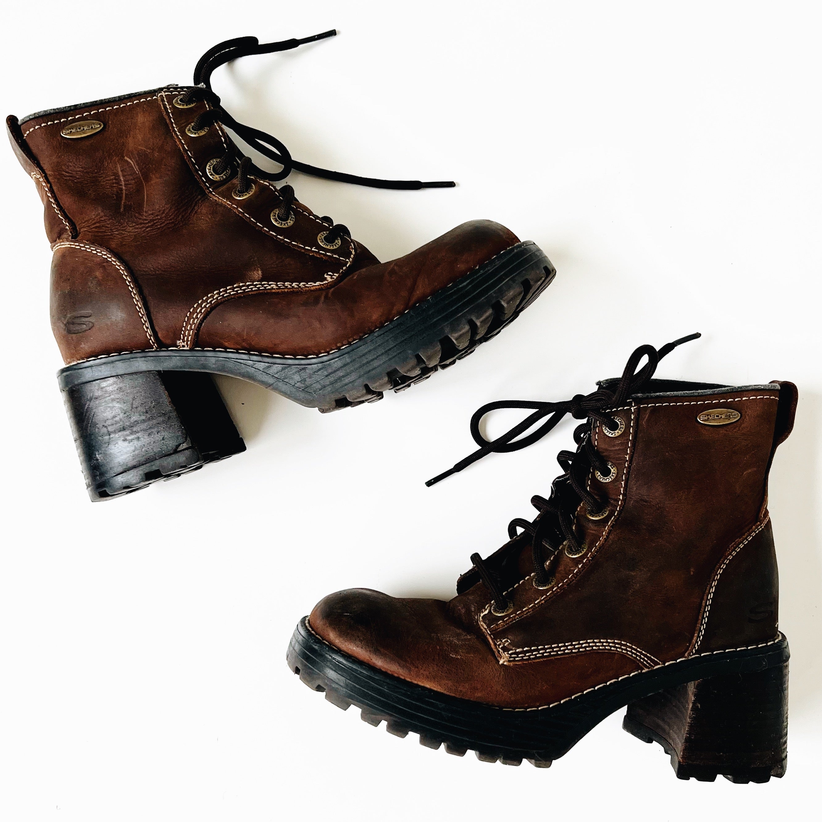 Brown Leather Skechers Boots