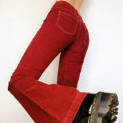 Brick Red Corduroy Flares