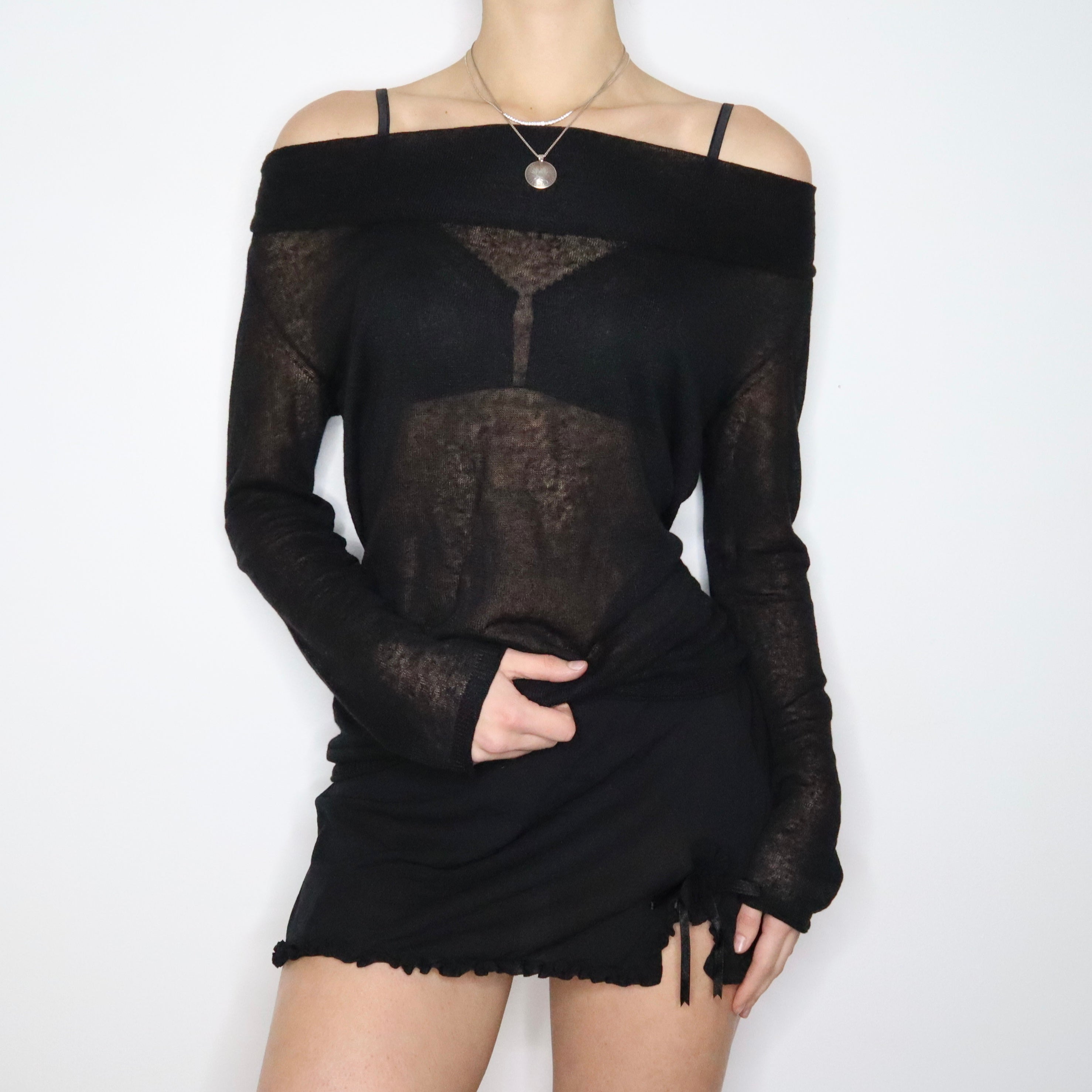 Y2K STEFANEL Off the Shoulder Top (L)