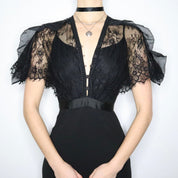 SELF PORTRAIT Black Mason Midi Dress (S)