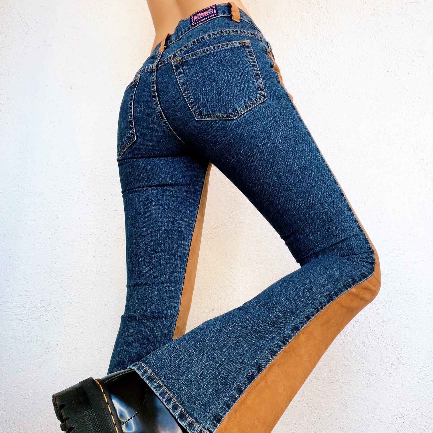 Faux Suede Bubblegum Jeans