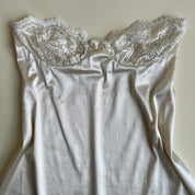 Vtg 80s Victoria’s Secret lace + satin mini slip (M)