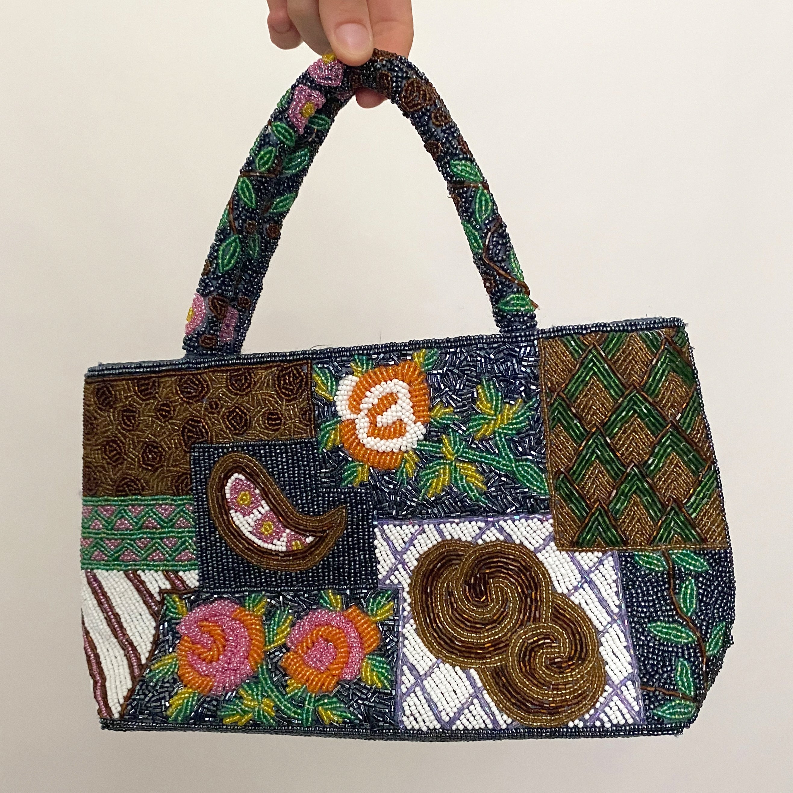 beaded paisley handbag
