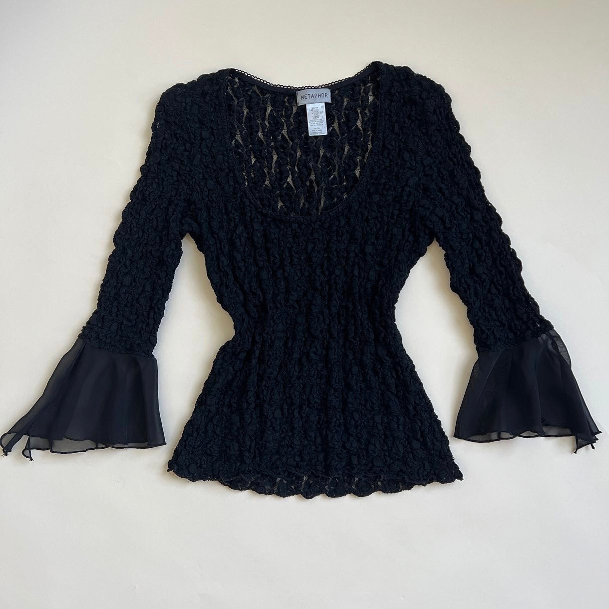 Vintage 90s crinkly lace top - M/L