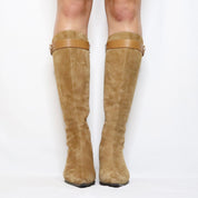 Tan Suede Pointed Toe Boots (6 US/ 36 EU)