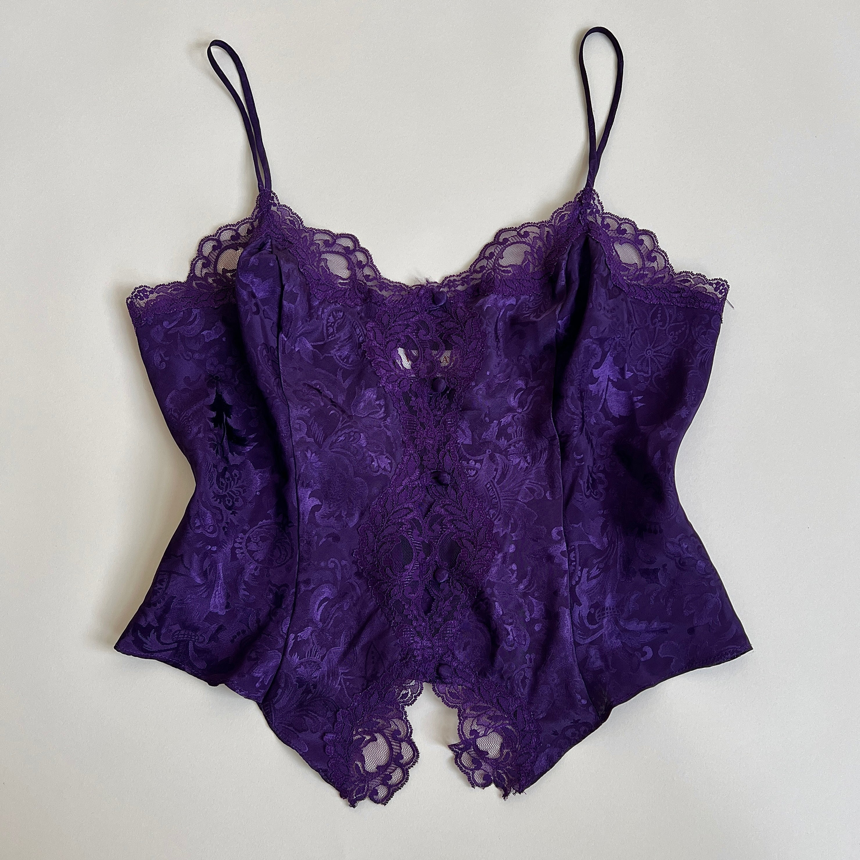 Vintage gold label VS eggplant satin cami (L/XL)