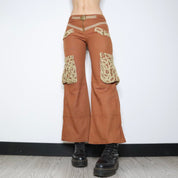 Brown Linen Cargo Pants (Small)