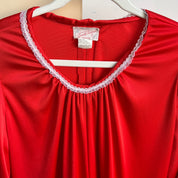 Vintage 80s red satin maxi nightgown (XL)