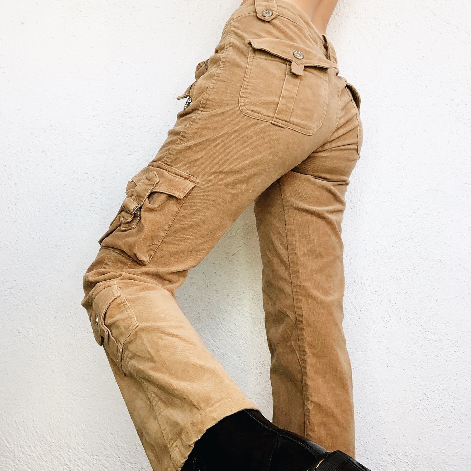 Tan Corduroy Cargo Pants