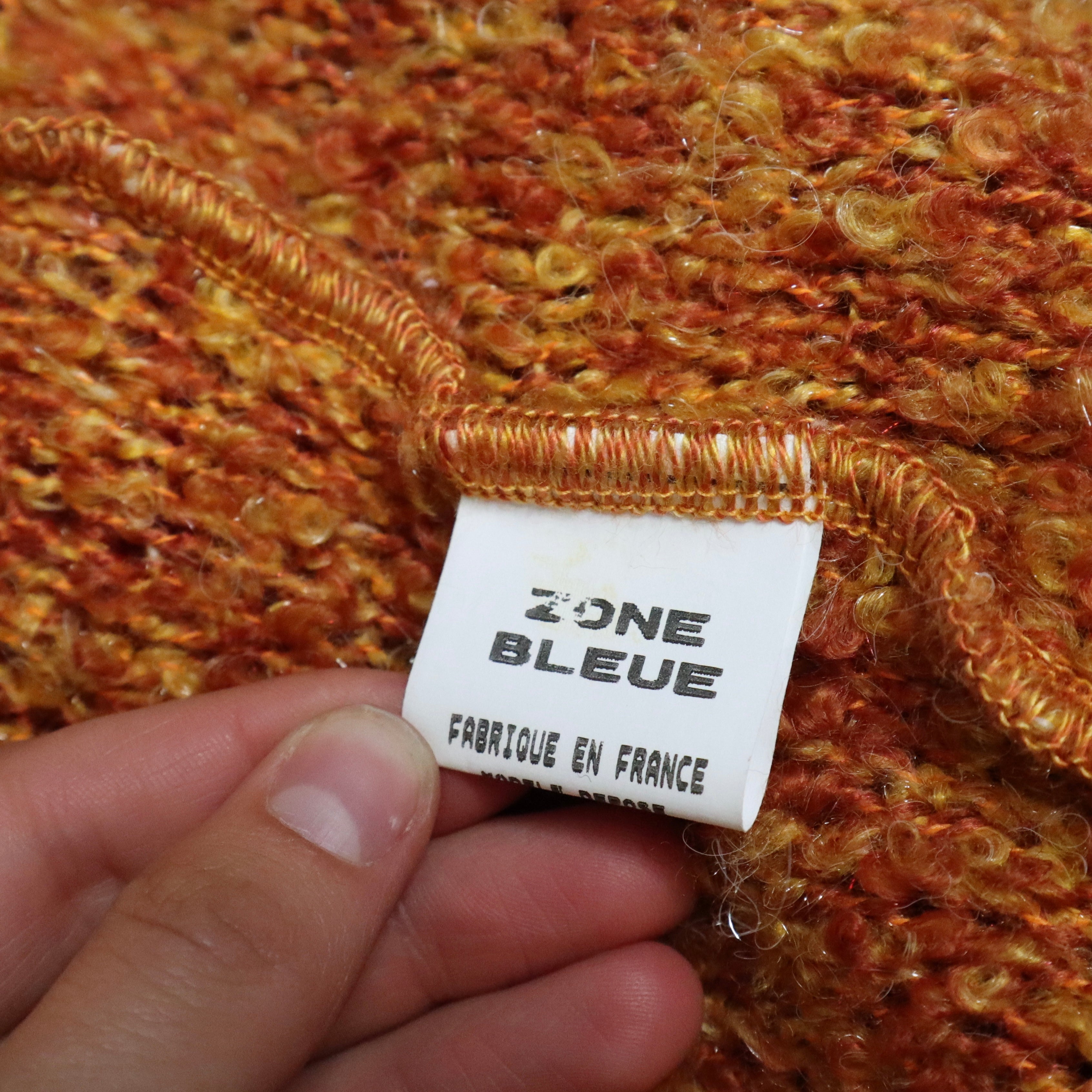 French Boho Orange Cardigan (M-L)