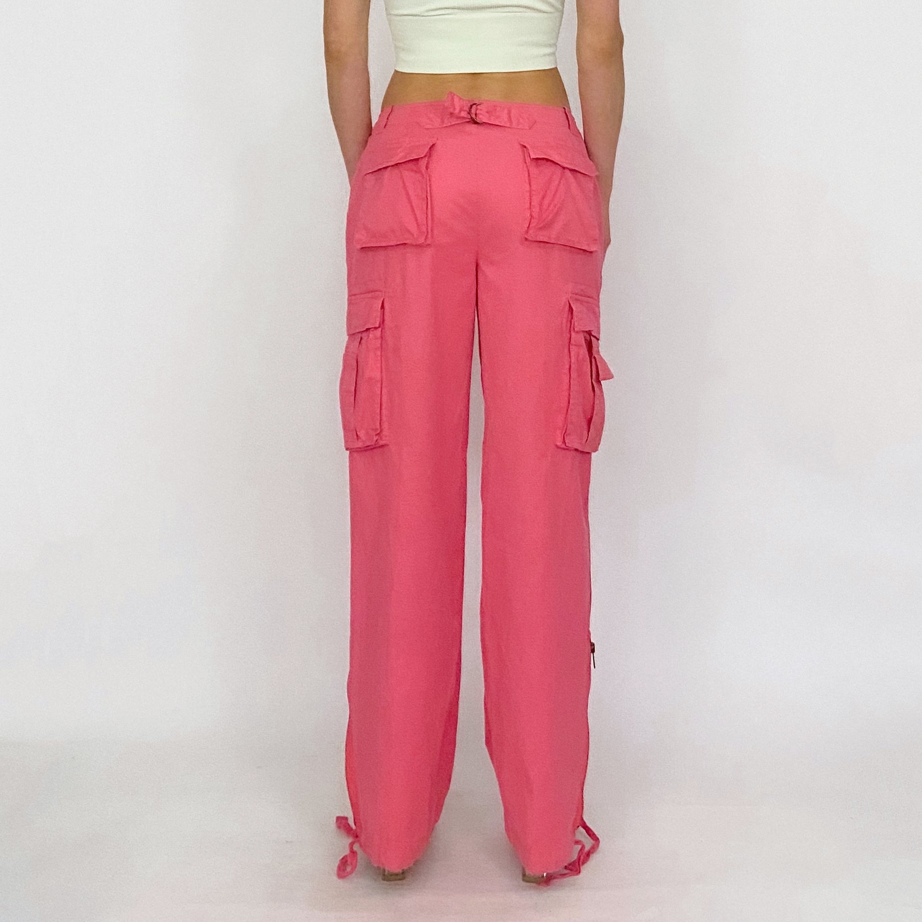 pink zipper cargos - size 4p