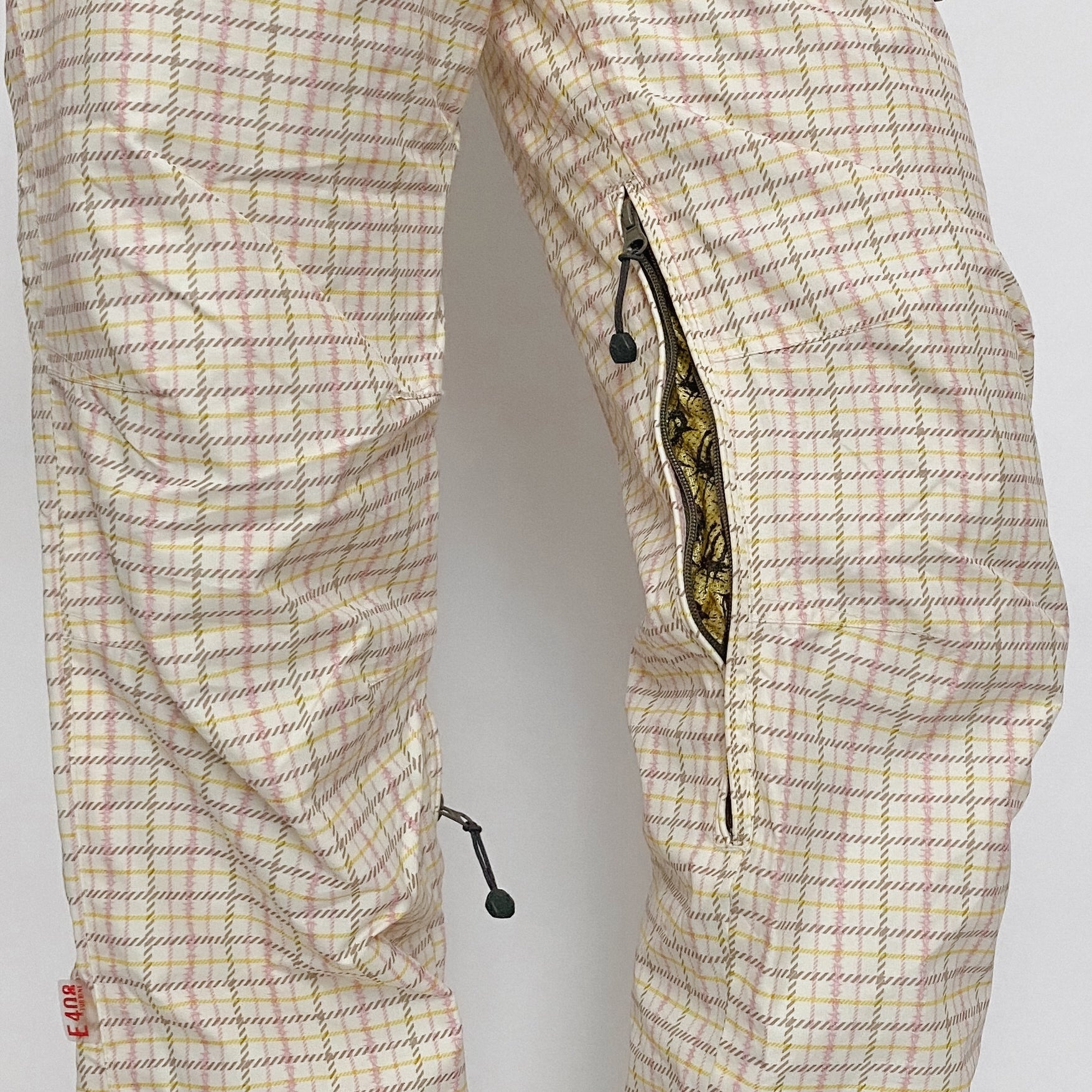 e480 butterfly plaid snow pants - extra small