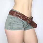 90s Chunky Braided Leather Belt