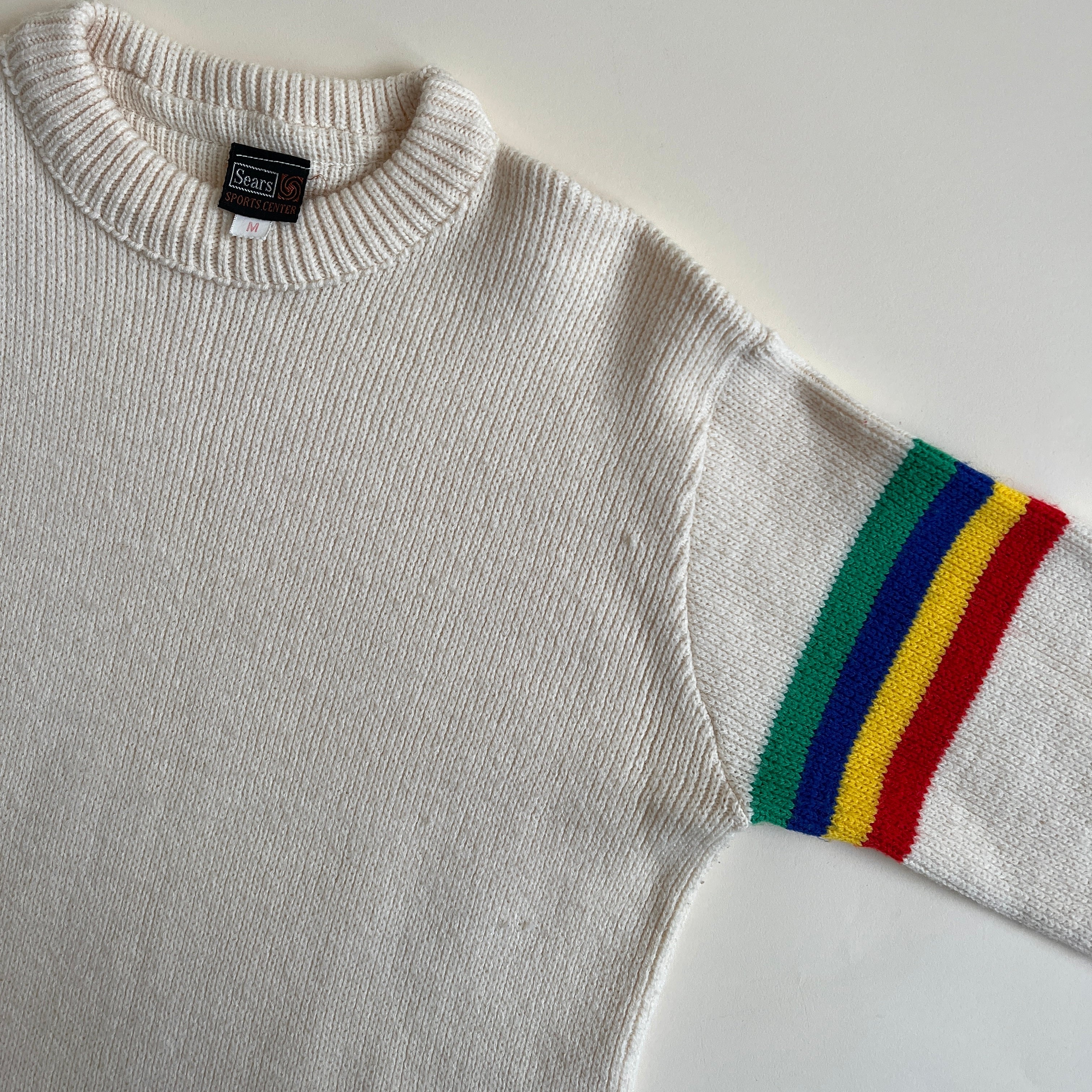 Vintage 70s Sears rainbow sweater - M/L