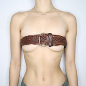 90s Chunky Braided Leather Belt