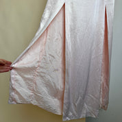Vintage baby pink satin halter dress (M)