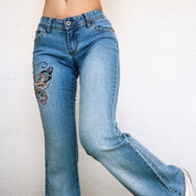 Early 2000s Butterfly Flare Jeans