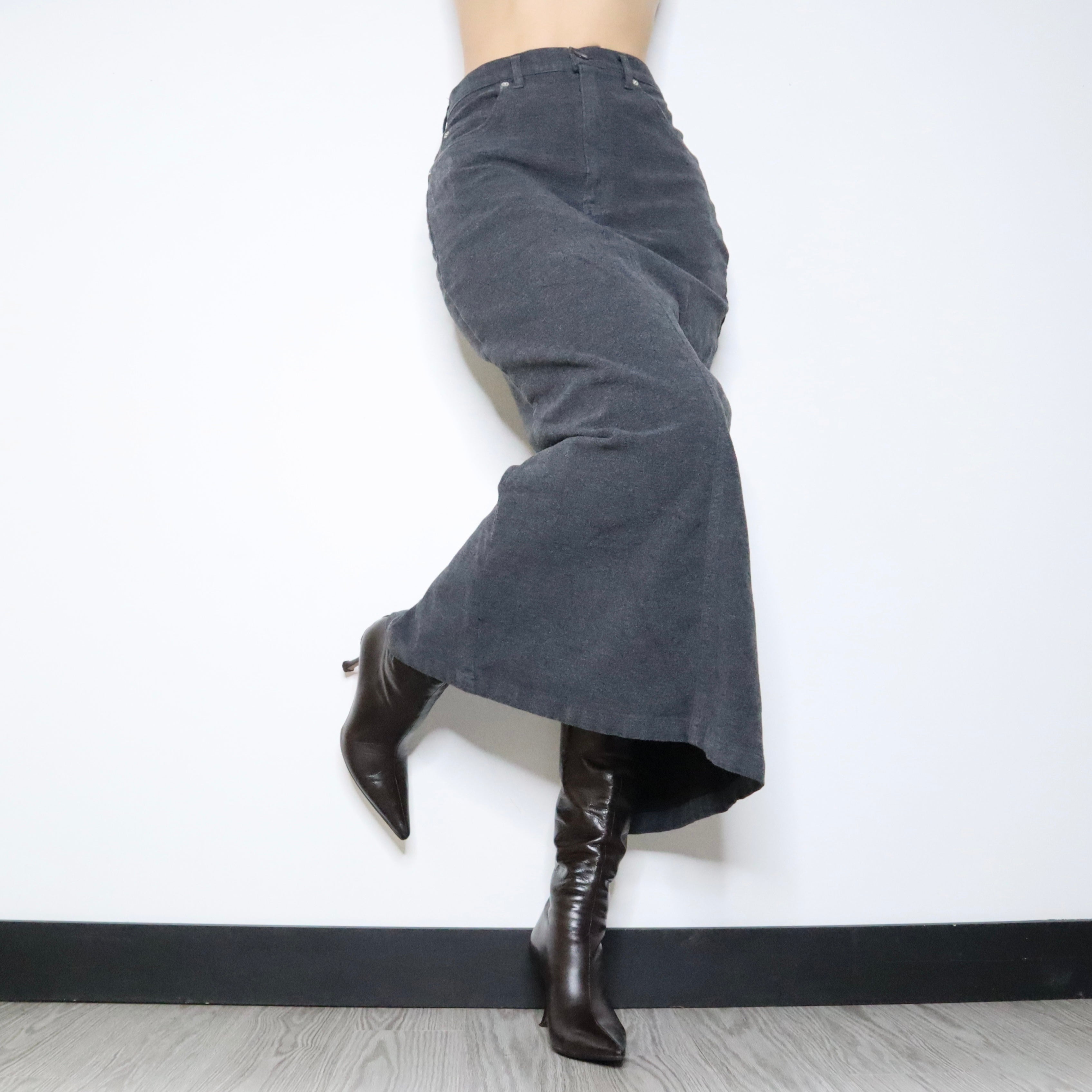 90s Gray Maxi Skirt (S/M)