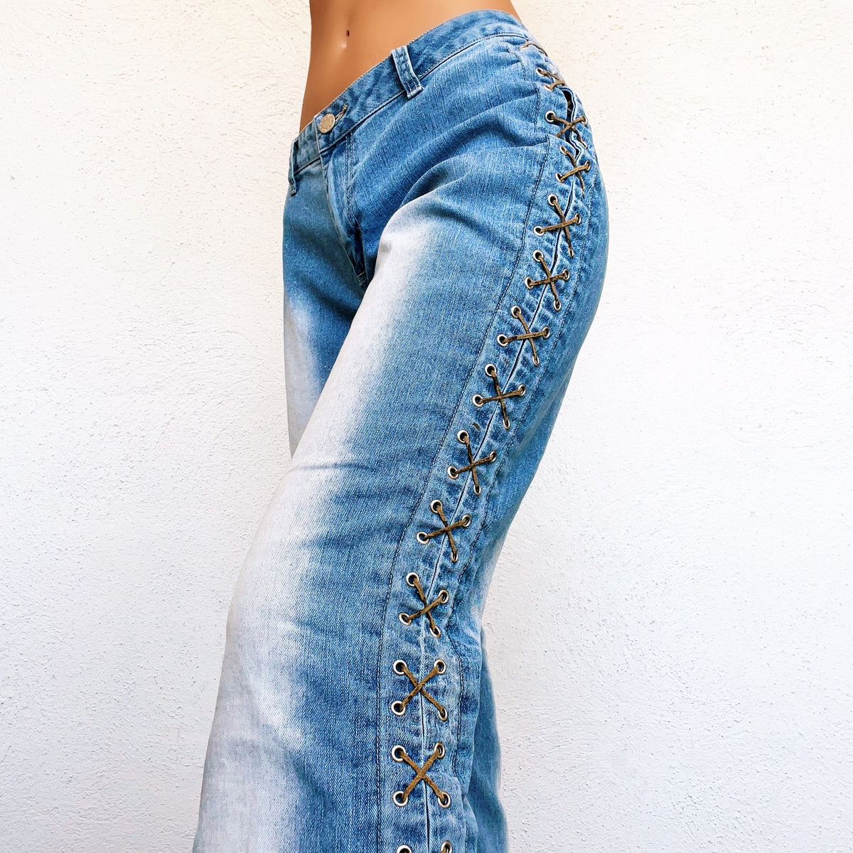 Early 2000s Lace Up Jeans — Holy Thrift