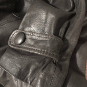 90s Brown Leather Trench Coat (S)