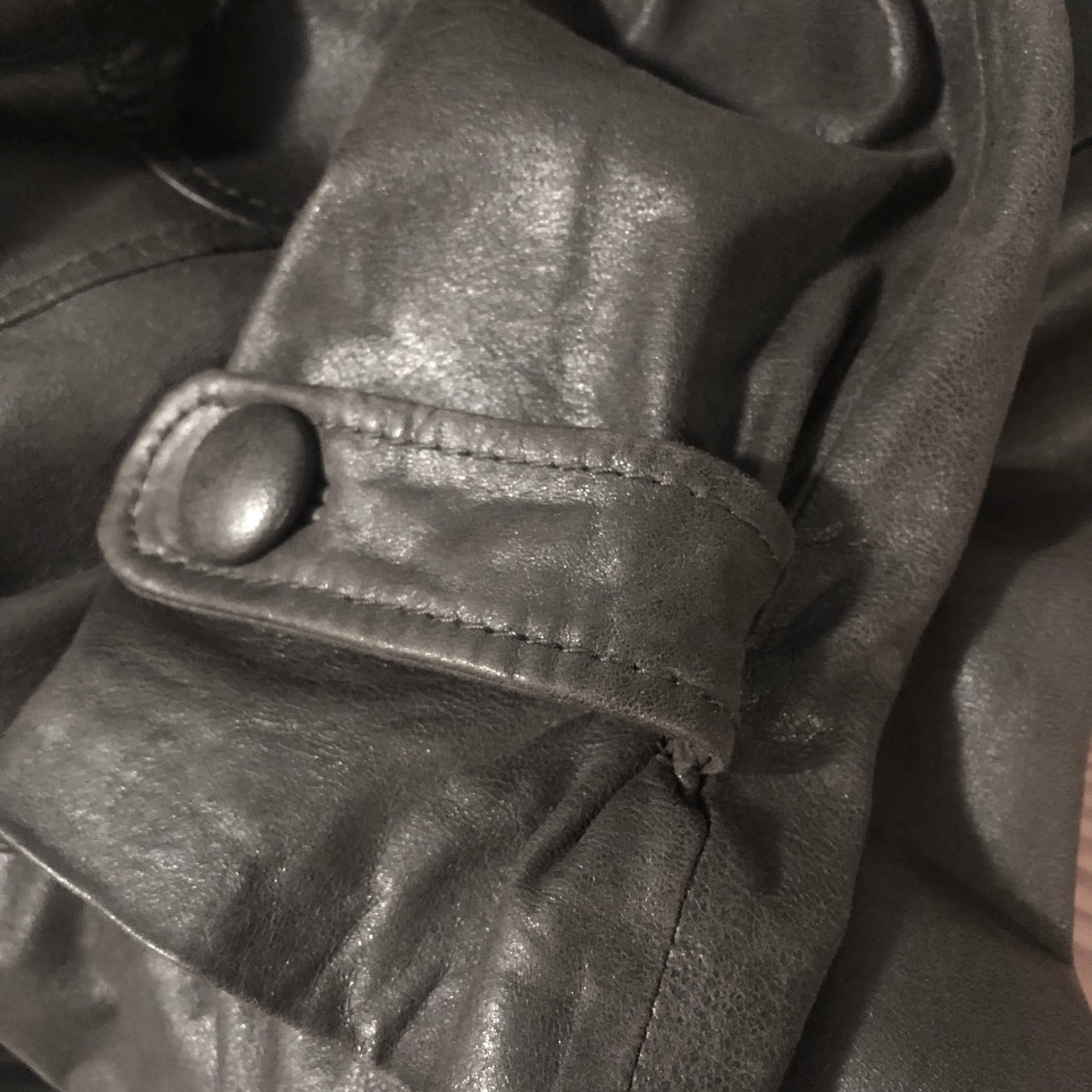 90s Brown Leather Trench Coat (S)