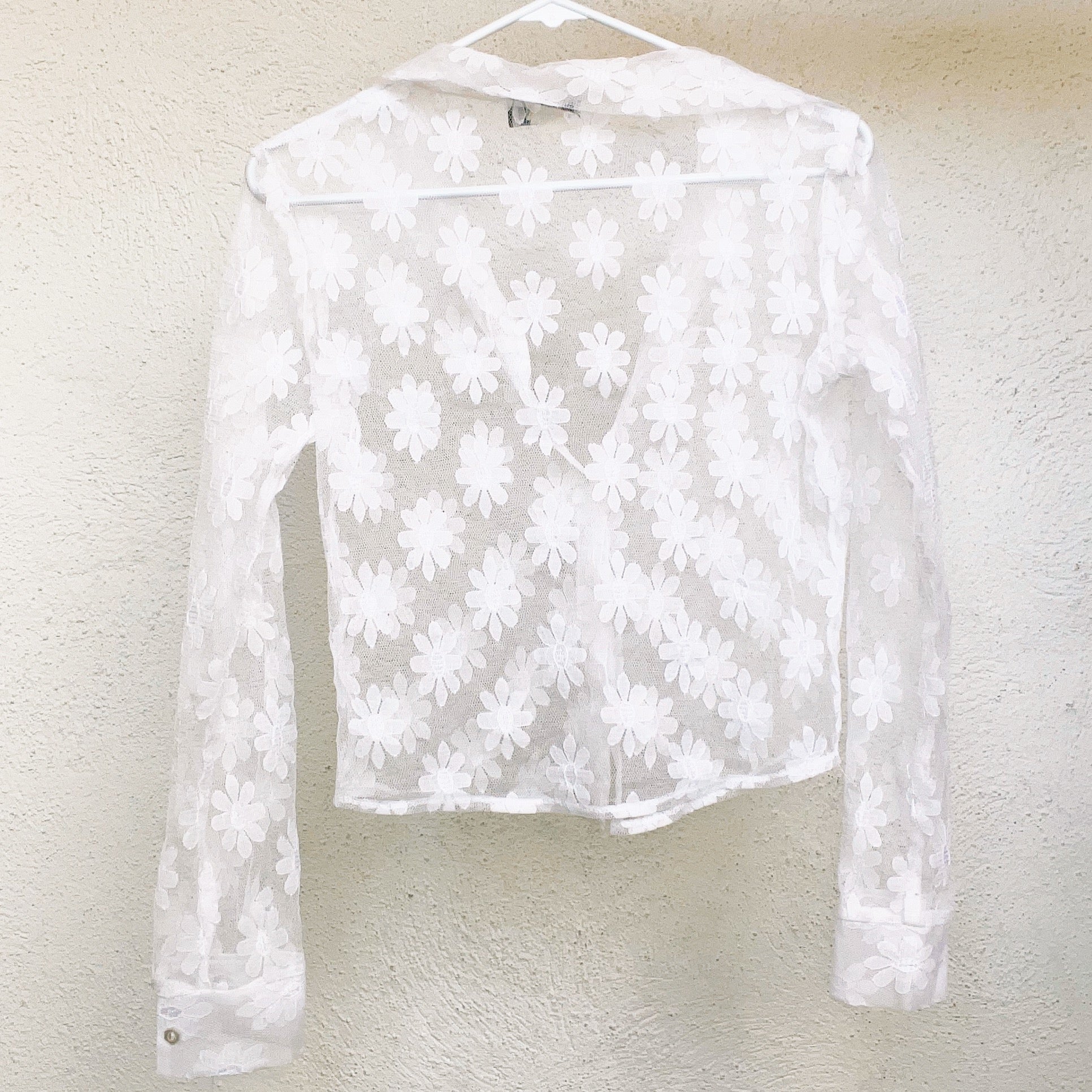 90s Sheer Floral Blouse
