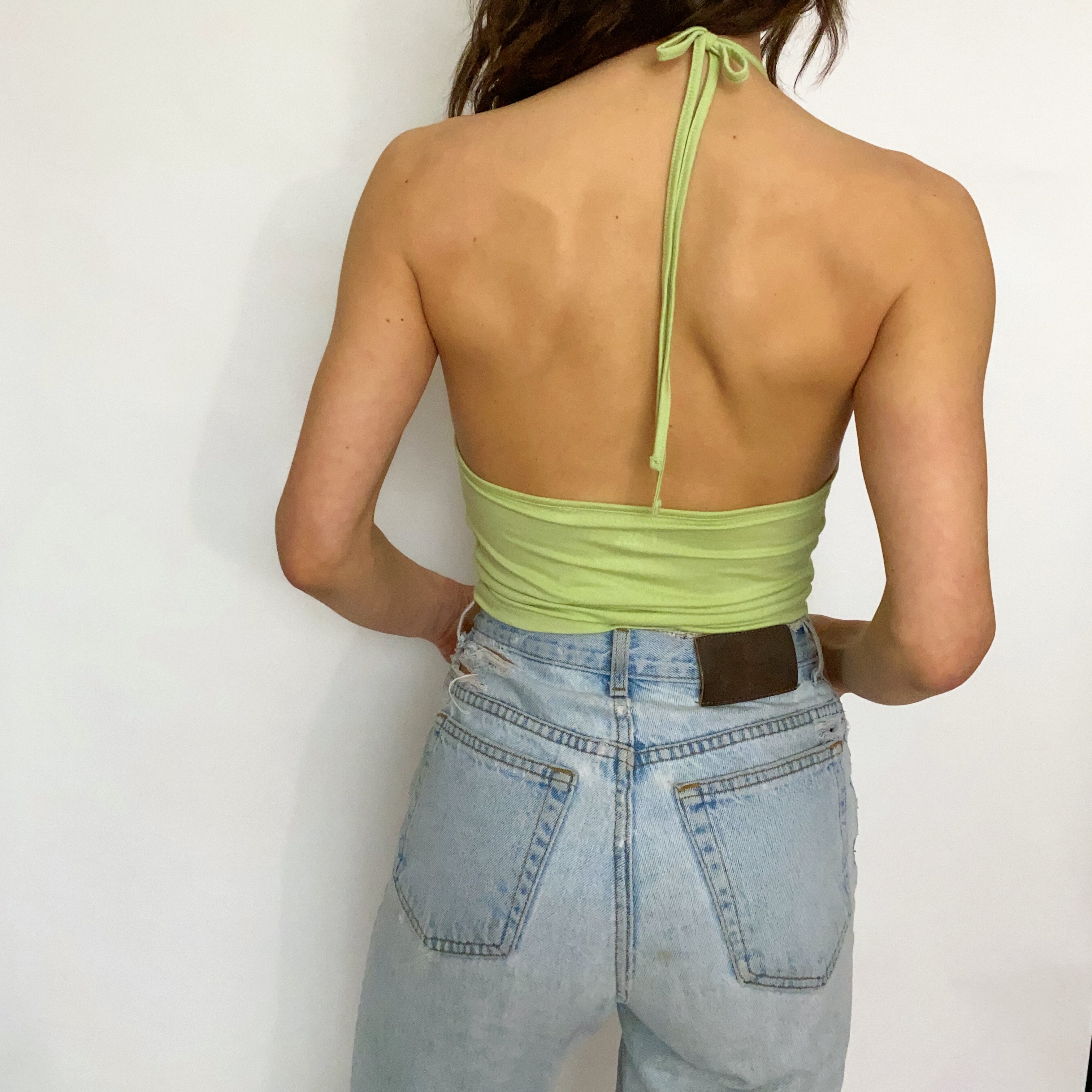 lime halter and cardi set - s/m