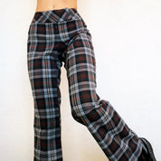 Early 2000s Gray Plaid Flares