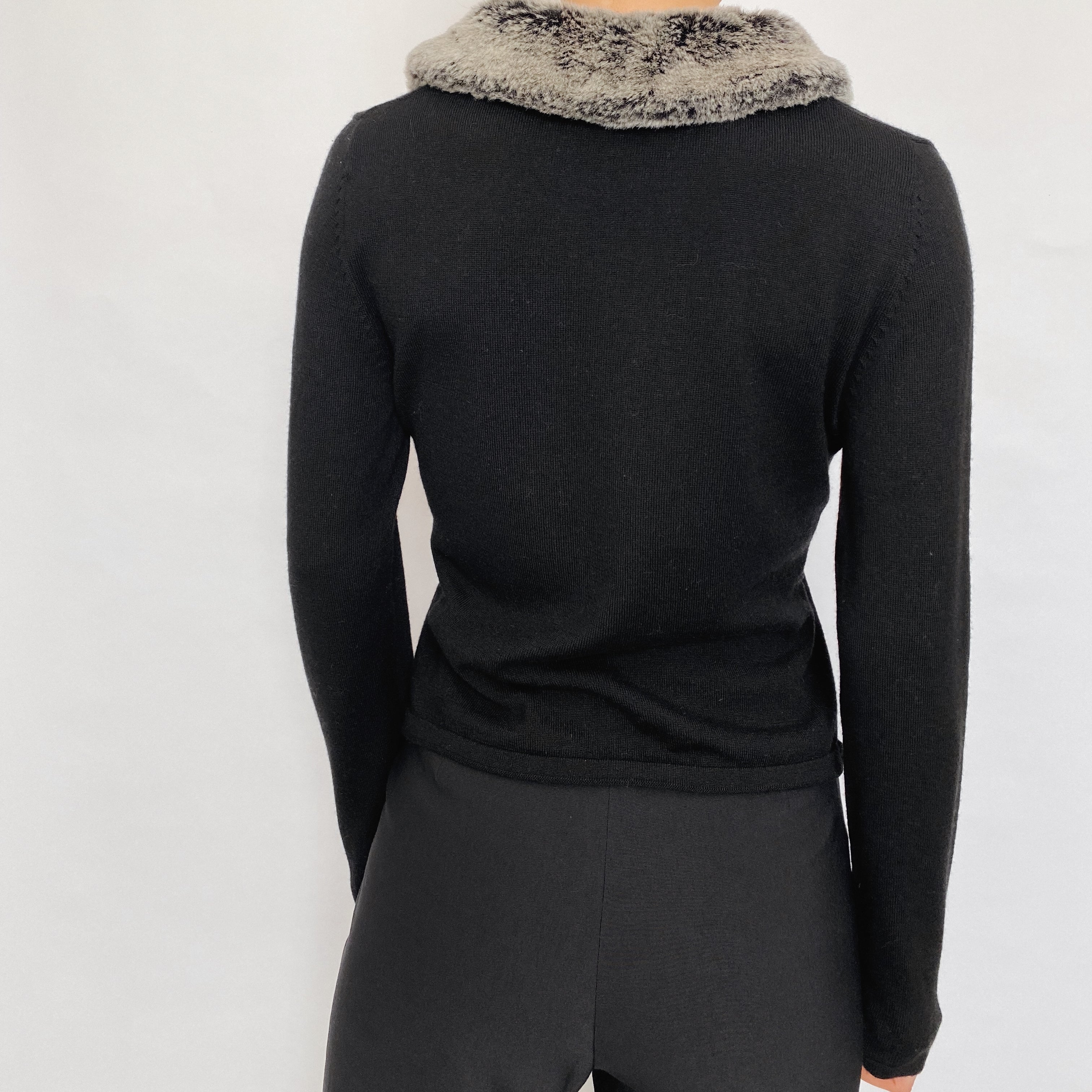 faux fur wool cardi - small