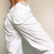 Embroidered Floral Cargo Pants