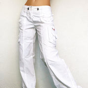 Embroidered Floral Cargo Pants