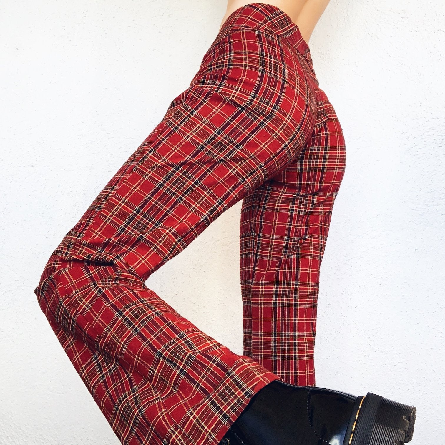 Vintage Red Plaid Pants