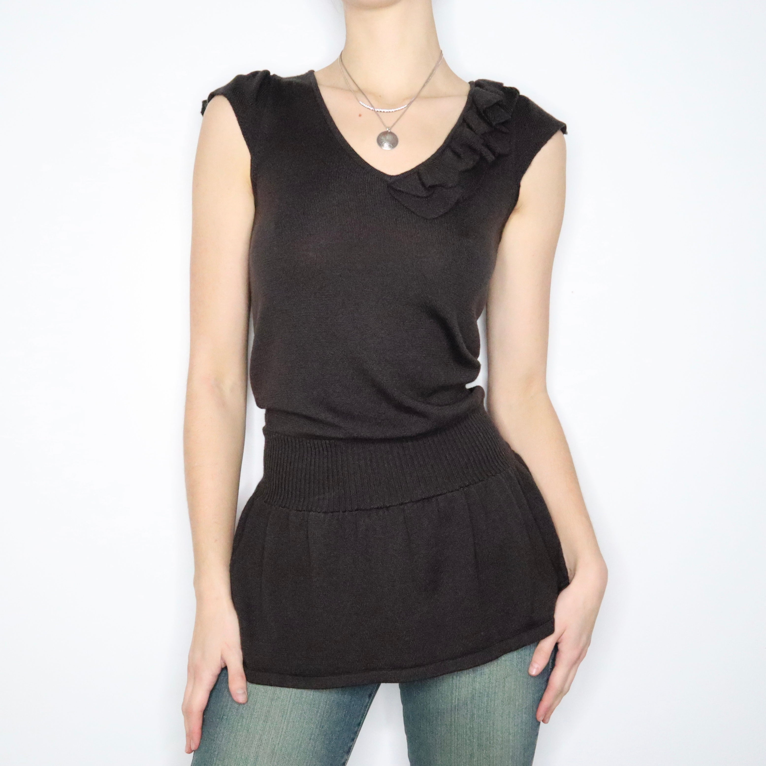 Y2K Knit Drop Waist Top/Dress (S)